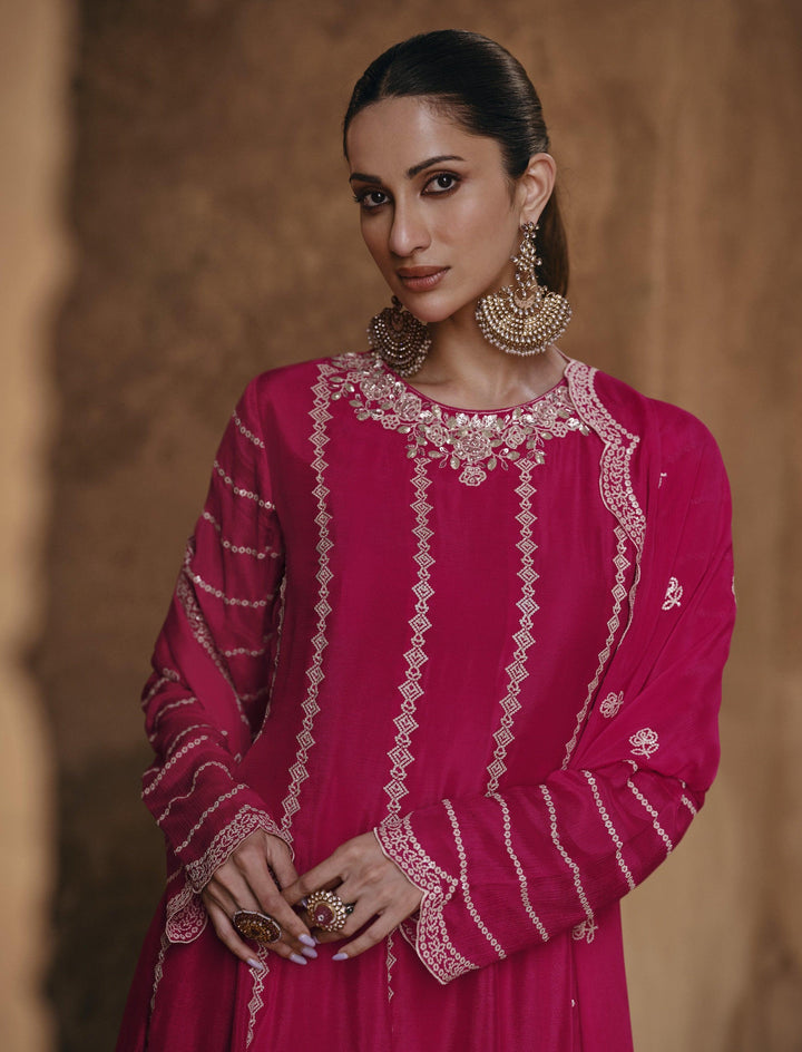 All Occasion Wear Pink Silk Sharara Suit For Sangeet Party - Fashion Nation