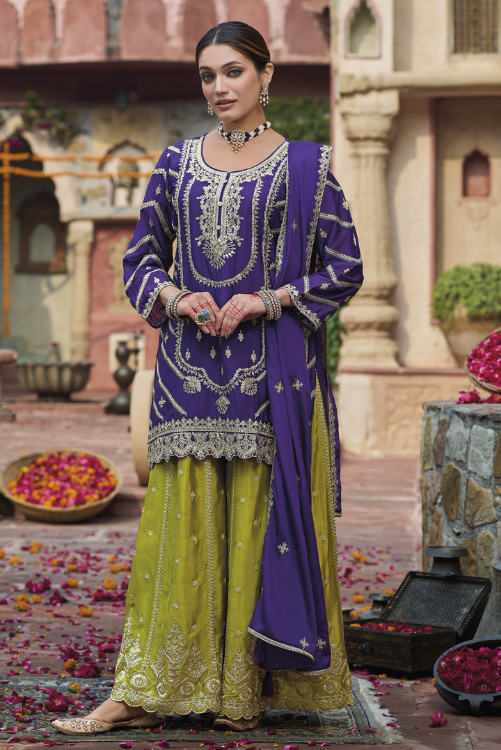 ethnic partywear palazzo kurti suit