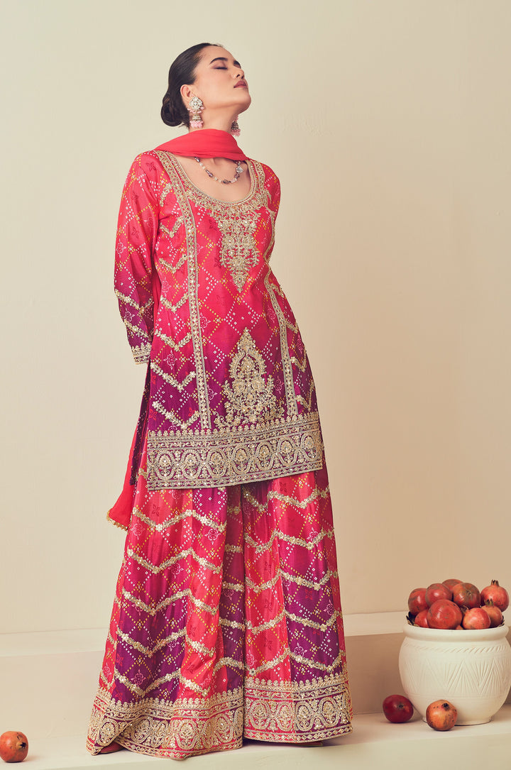 celebrity fashion wear ethnic shaded suit