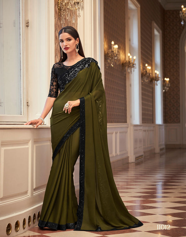 Bachelorette Party Wear Shimmer Sari - Fashion Nation