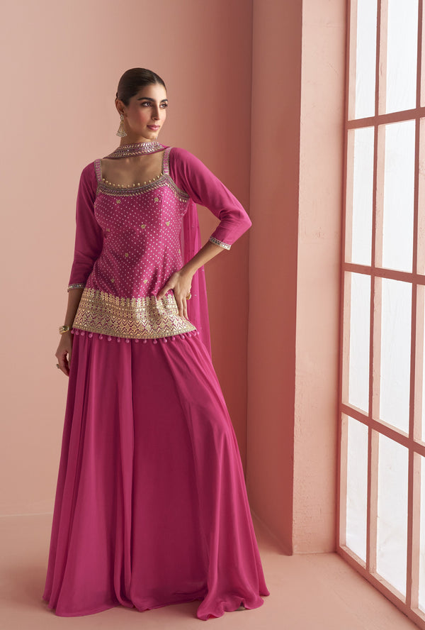 bandhej print fusion dress