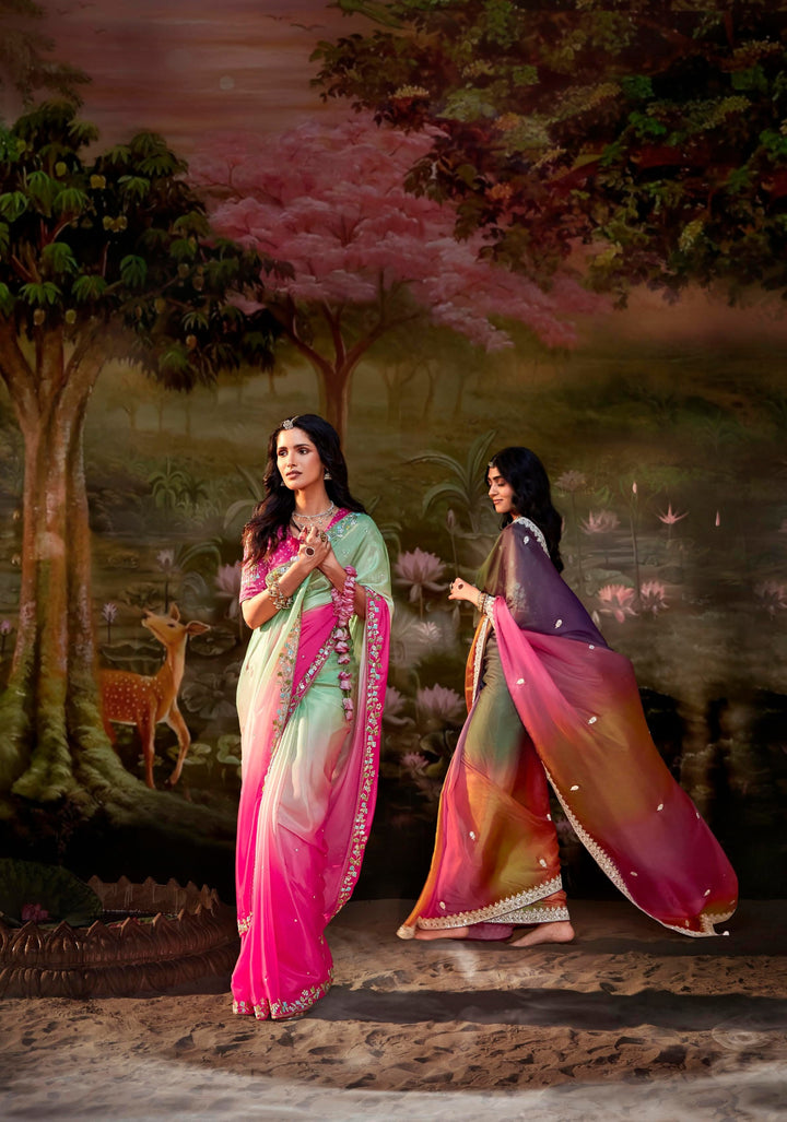 celebrity partywear saree