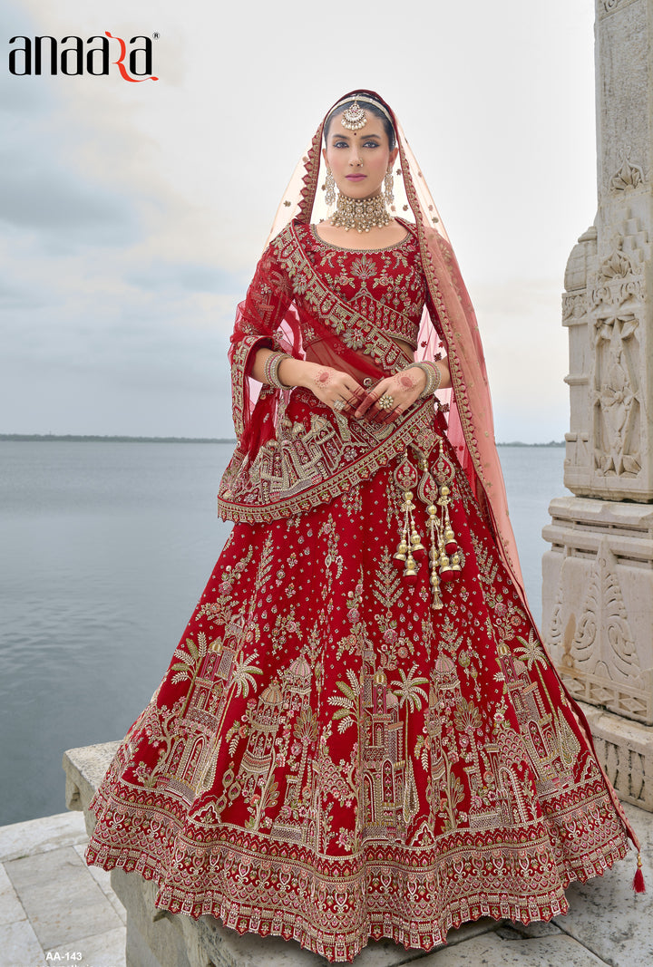 wedding wear ghaghra set in red