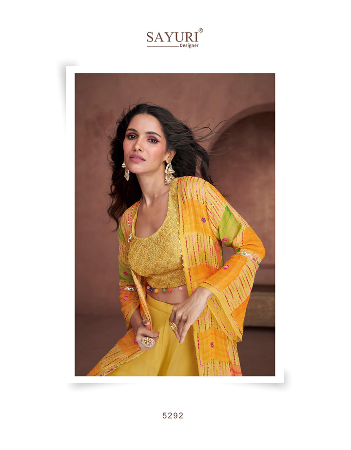 Haldi Party Indo Western Palazzo Shrug Set - Fashion Nation