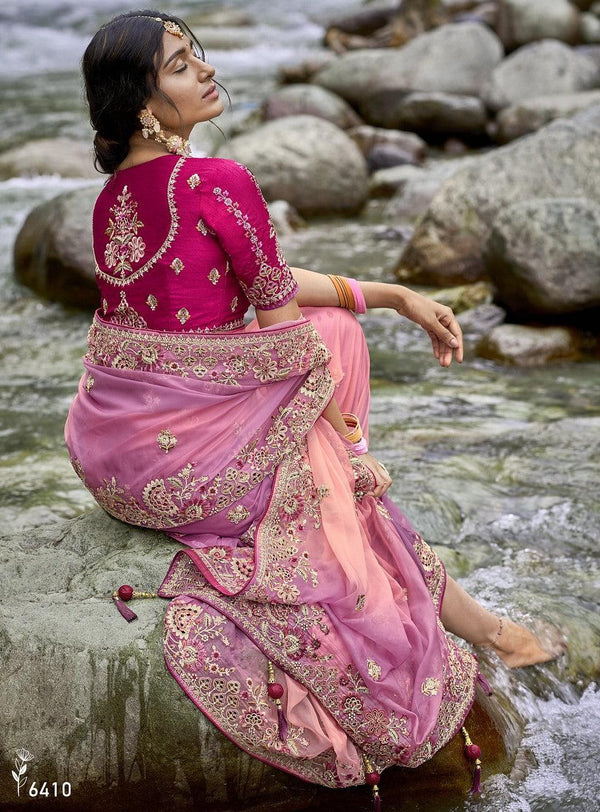 Marriage Function Wear Pink Silk Saree - Fashion Nation