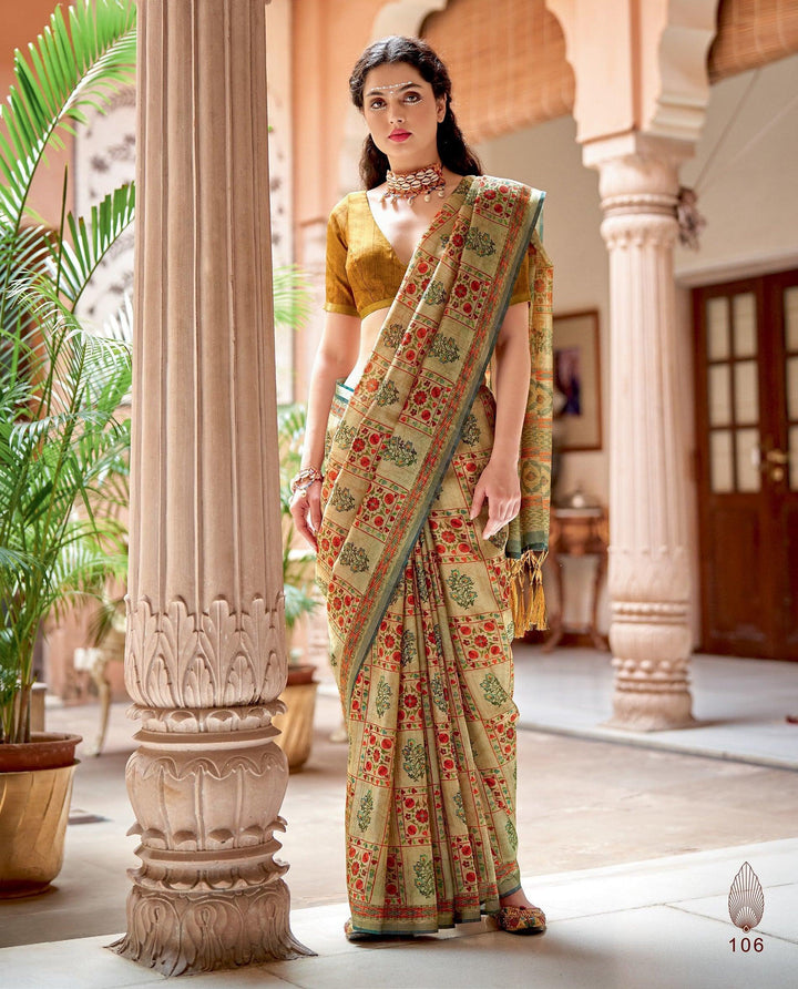 Everyday Fashion | Banarasi Zari Silk Multi-Colour Saree - Fashion Nation