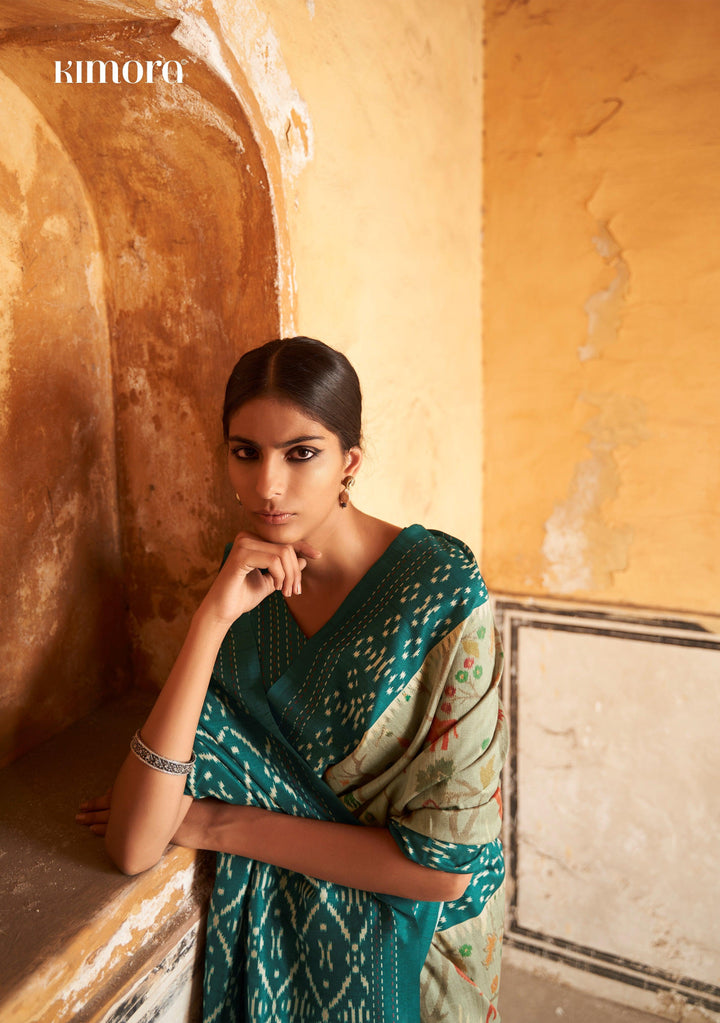 Daily Wear Ikkat Kosi Silk Saree - Fashion Nation