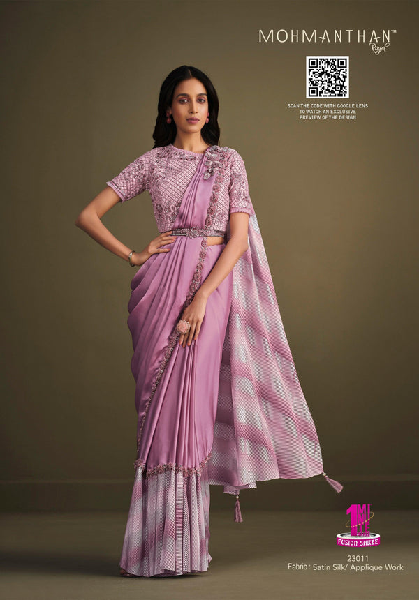 Roka Wear Silk Fusion Saree with Belt - Fashion Nation