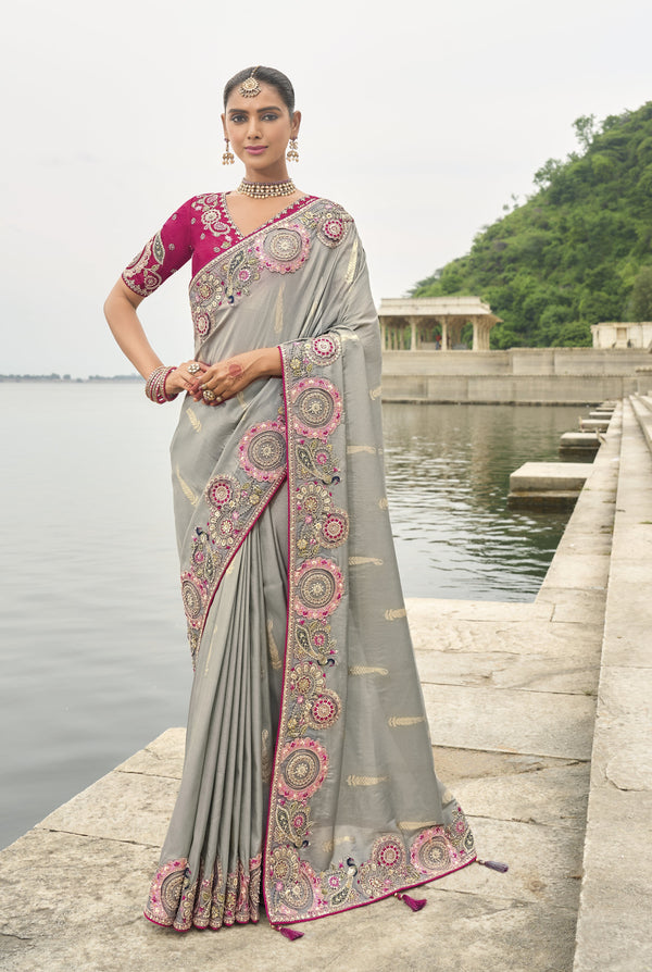 resort wedding wear silk saree