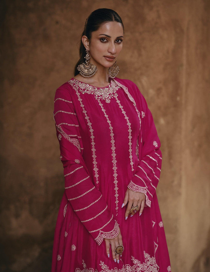 All Occasion Wear Pink Silk Sharara Suit For Sangeet Party - Fashion Nation