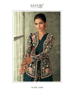 Indo Western Pre-Stitched Saree Gown with Shrug