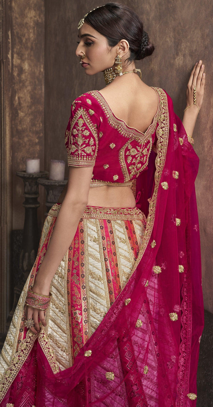 Sangeet Partywear Multi-Colour Weaving Silk Designer Lehenga Choli - Fashion Nation