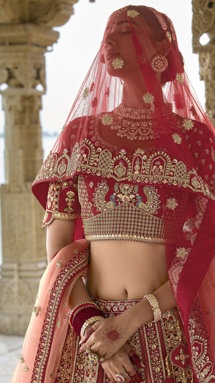 indian ceremonial wear in red 