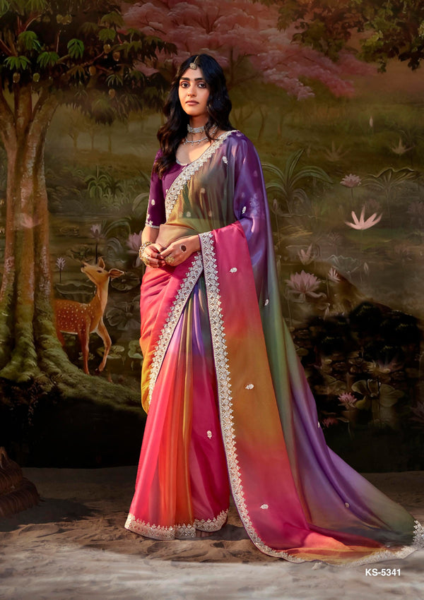 marriage special indian wear shaded saree