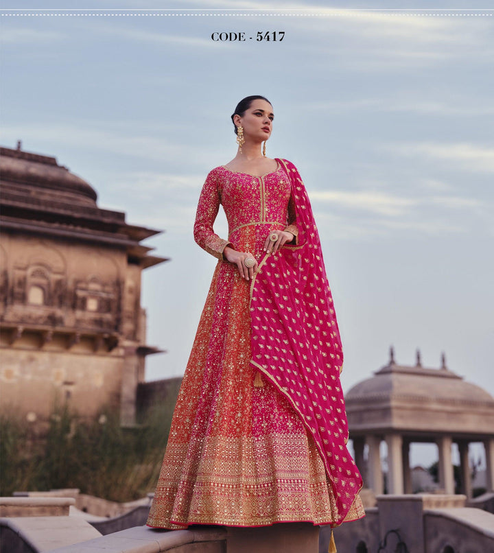 Sangeet Wear Georgette Ethnic Anarkali Gown - Fashion Nation