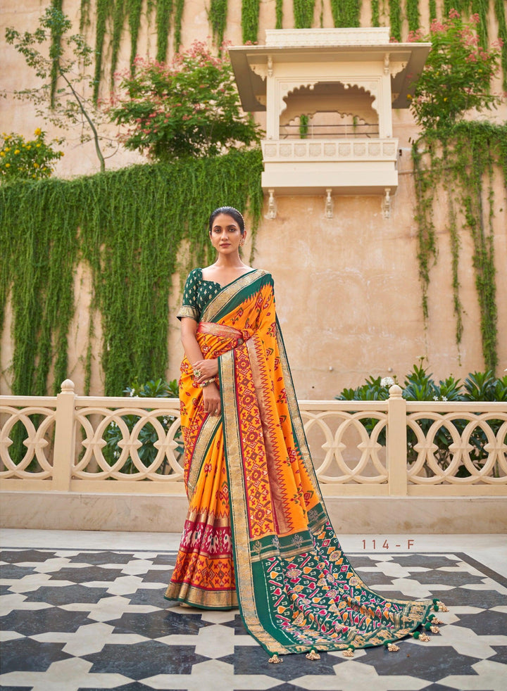 Haldi Function Special Designer Patola Saree - Fashion Nation