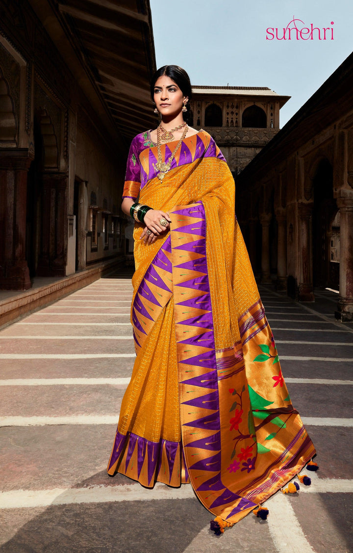 Haldi Party Wear Designer Silk Saree - Fashion Nation