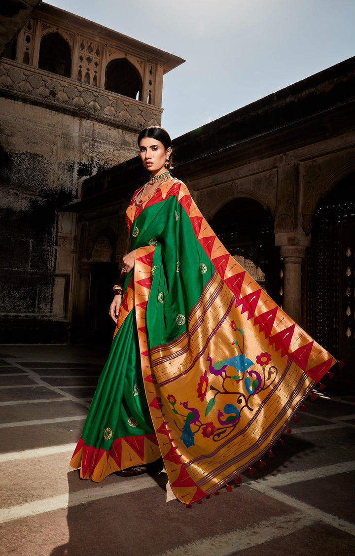 Mehndi Function Special Paithani Silk Saree - Fashion Nation
