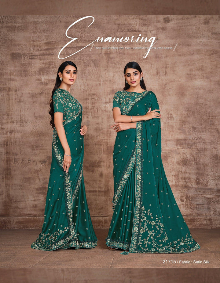 Sagaai Party Wear Designer Saree - Fashion Nation