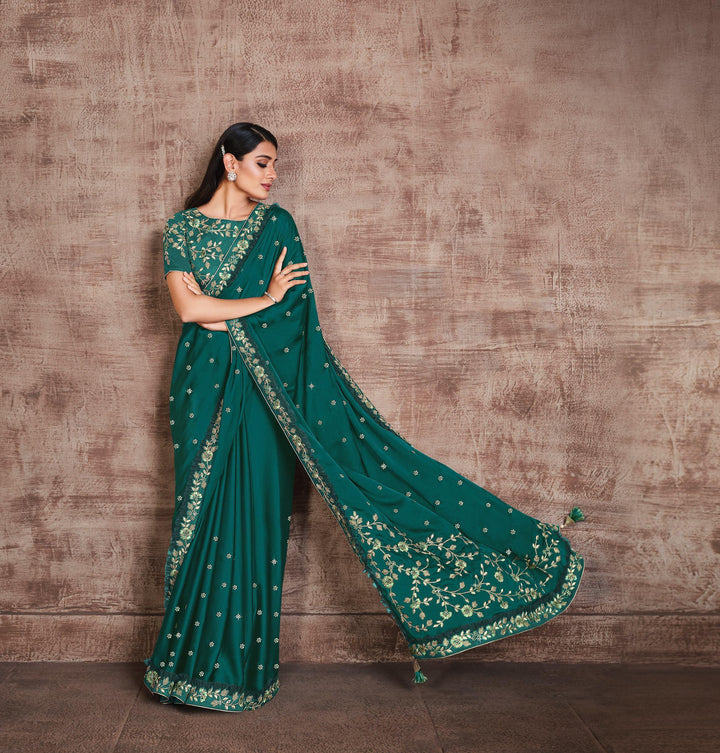 Sagaai Party Wear Designer Saree - Fashion Nation