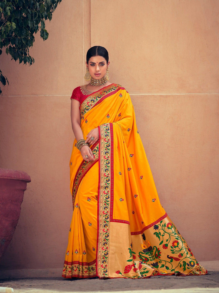 Haldi Functions Wear Paithani Silk Saree - Fashion Nation