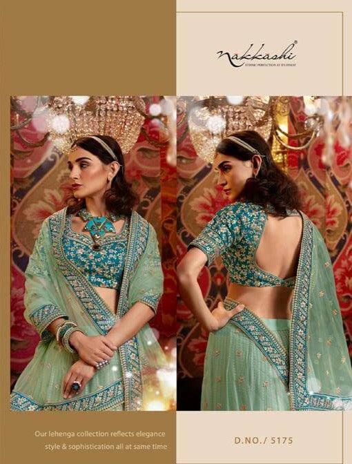 Engagement Wear Nakkashi Aqua Georgette Pretty Lehenga - Fashion Nation