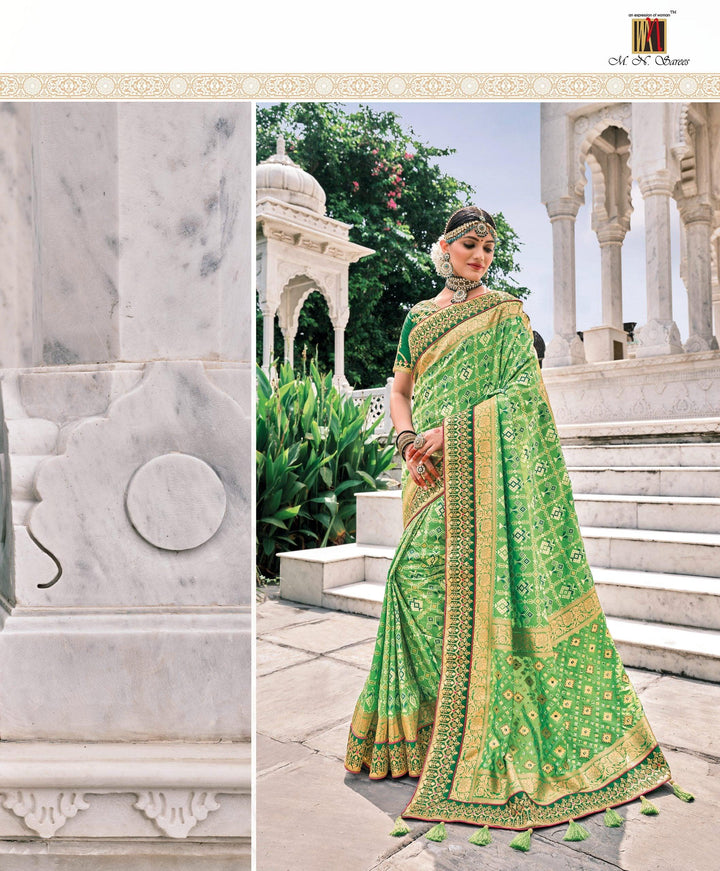 Mehndi Functions Wear Patan Patola Silk Saree - Fashion Nation