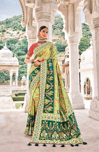 Mehndi Functions Wear Patan Patola Silk Saree by Fashion Nation