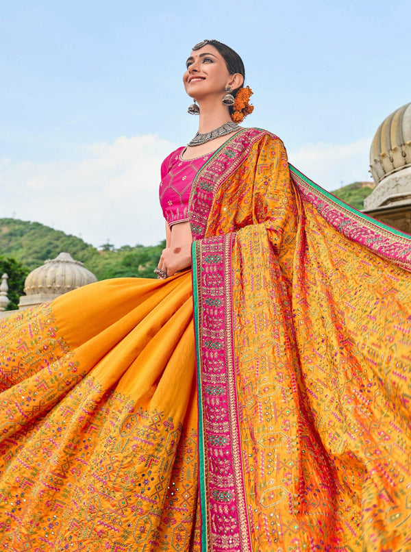 Haldi Function Wear Banarasi Silk Saree - Fashion Nation