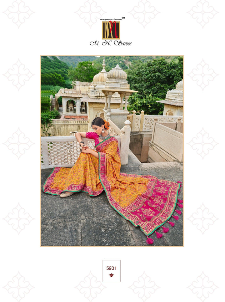 Haldi Function Wear Banarasi Silk Saree - Fashion Nation