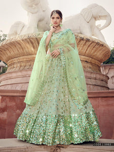 Mehendi Wear Designer Sequined Lehenga Choli by Fashion Nation