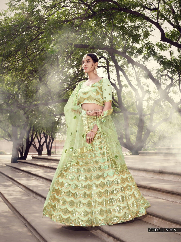 Mehndi Special Designer Party Wear Lehenga Choli - Fashion Nation