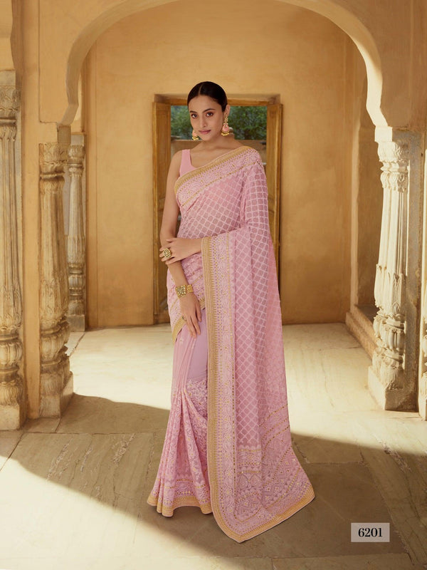 Cocktail Party Wear Georgette Designer Saree - Fashion Nation