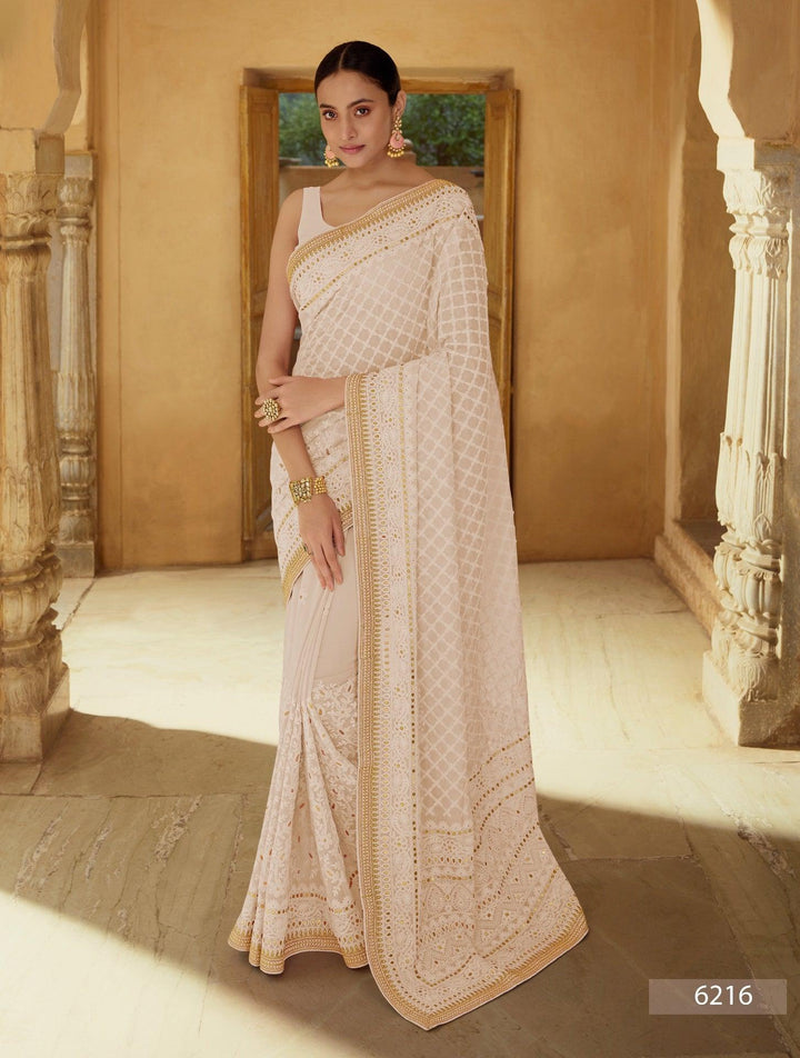 Cocktail Party Wear Georgette Designer Saree - Fashion Nation