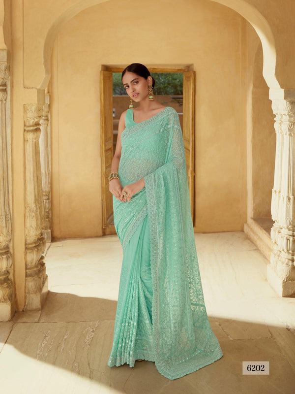 Afternoon Party Wear Georgette Designer Saree - Fashion Nation