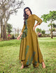 Indo Western PRP6633 Unique Pear Green Jacquard Readymade Long Dress/Kurti - Fashion Nation