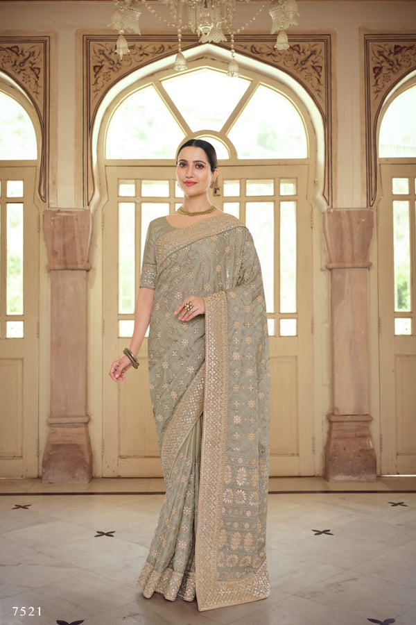 Wedding Party Wear Designer Saree - Fashion Nation