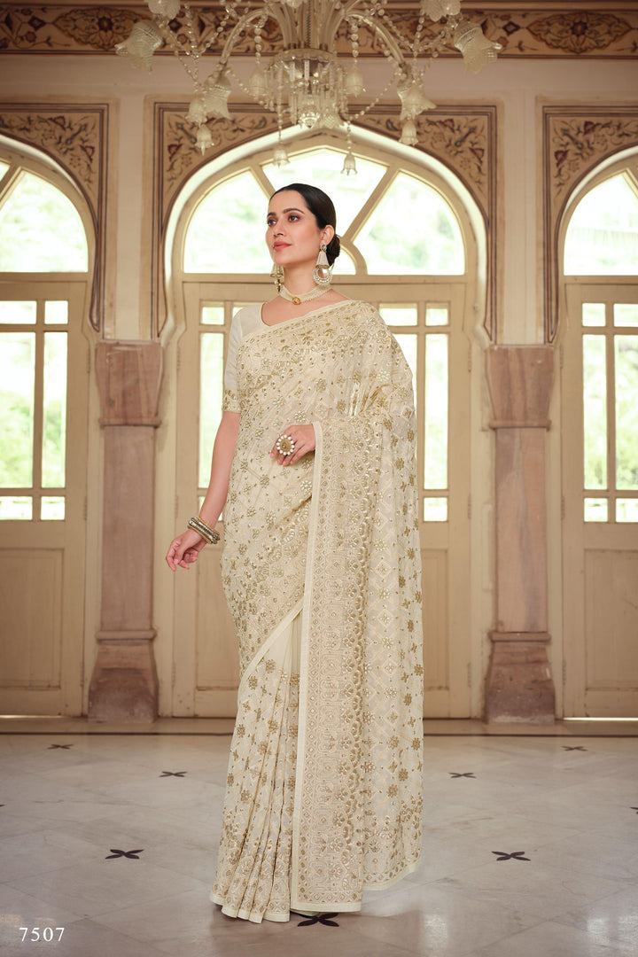 Afternoon Shaadi Functions Wear Designer Saree - Fashion Nation