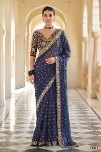 Evening Party Wear Organza Designer Saree for Online Sales by Fashion Nation