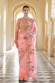 Geet Sammelan Party Wear Peach Organza Designer Saree by Fashion Nation for Online Sales