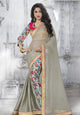MU8817 Designer Grey MultiColoured Moss Georgette Silk Saree - Fashion Nation