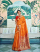 Vibrant RK78760 Weaving Orange Red Paithani Silk Saree - Fashion Nation
