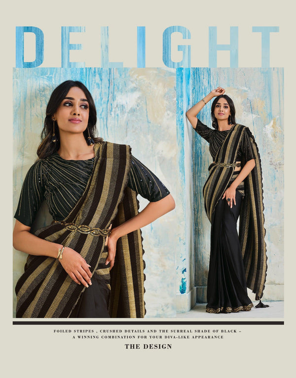 Bachelorette Party Wear Stitched Saree - Fashion Nation