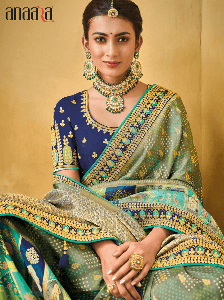 Evening Party Wear Silk Woven Saree - Fashion Nation