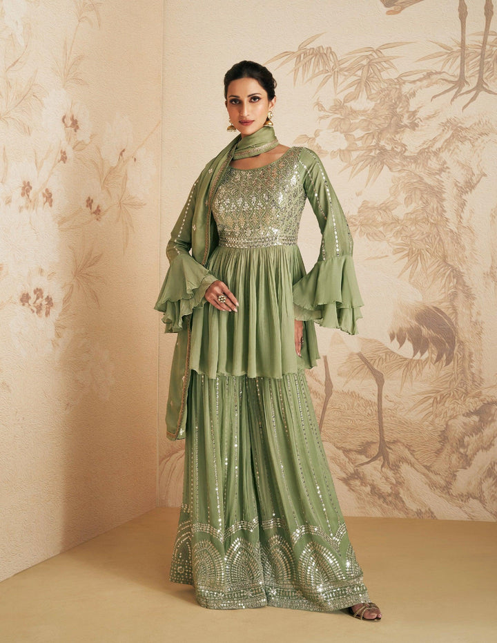 Mehendi Function Wear Palazzo Suit - Fashion Nation