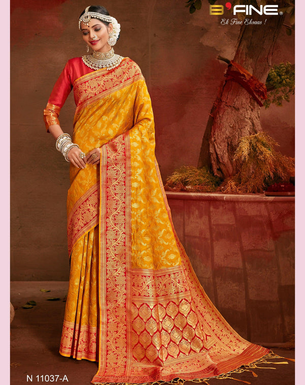 Haldi Functions Wear Designer Saree - Fashion Nation