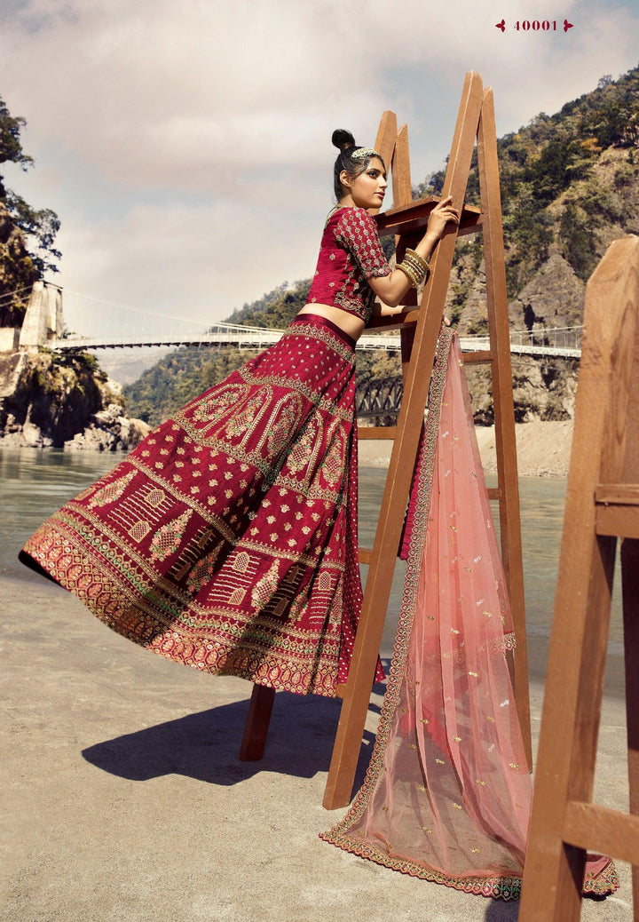 Marriage Party Wear Layered Lehenga - Fashion Nation