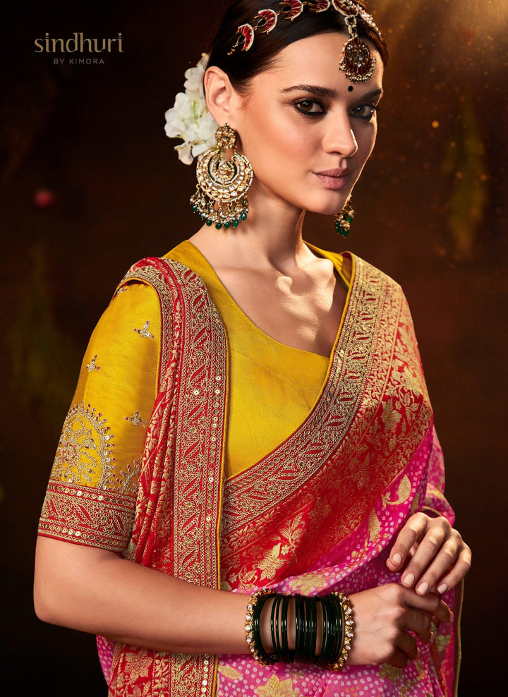 Sangeet Special Rajasthani Silk Saree - Fashion Nation