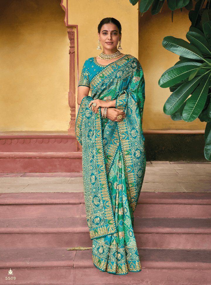 Engagement Special Bandhej Silk Handwoven Saree - Fashion Nation