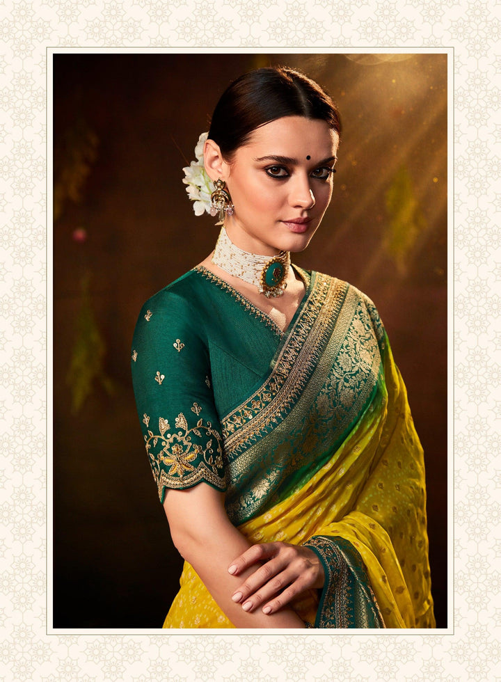 Haldi Wear Bandhej Silk Saree - Fashion Nation